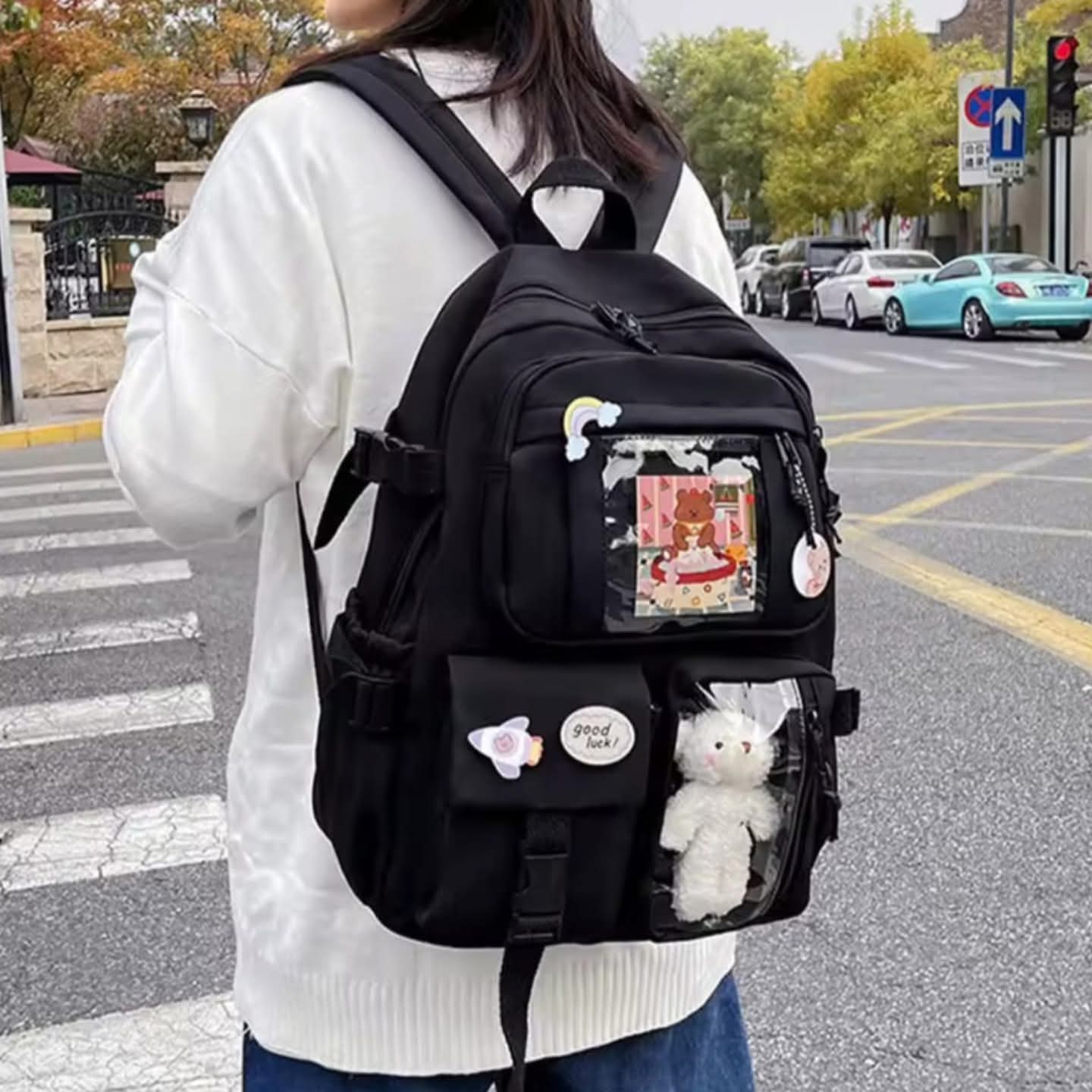 Black school backpack 