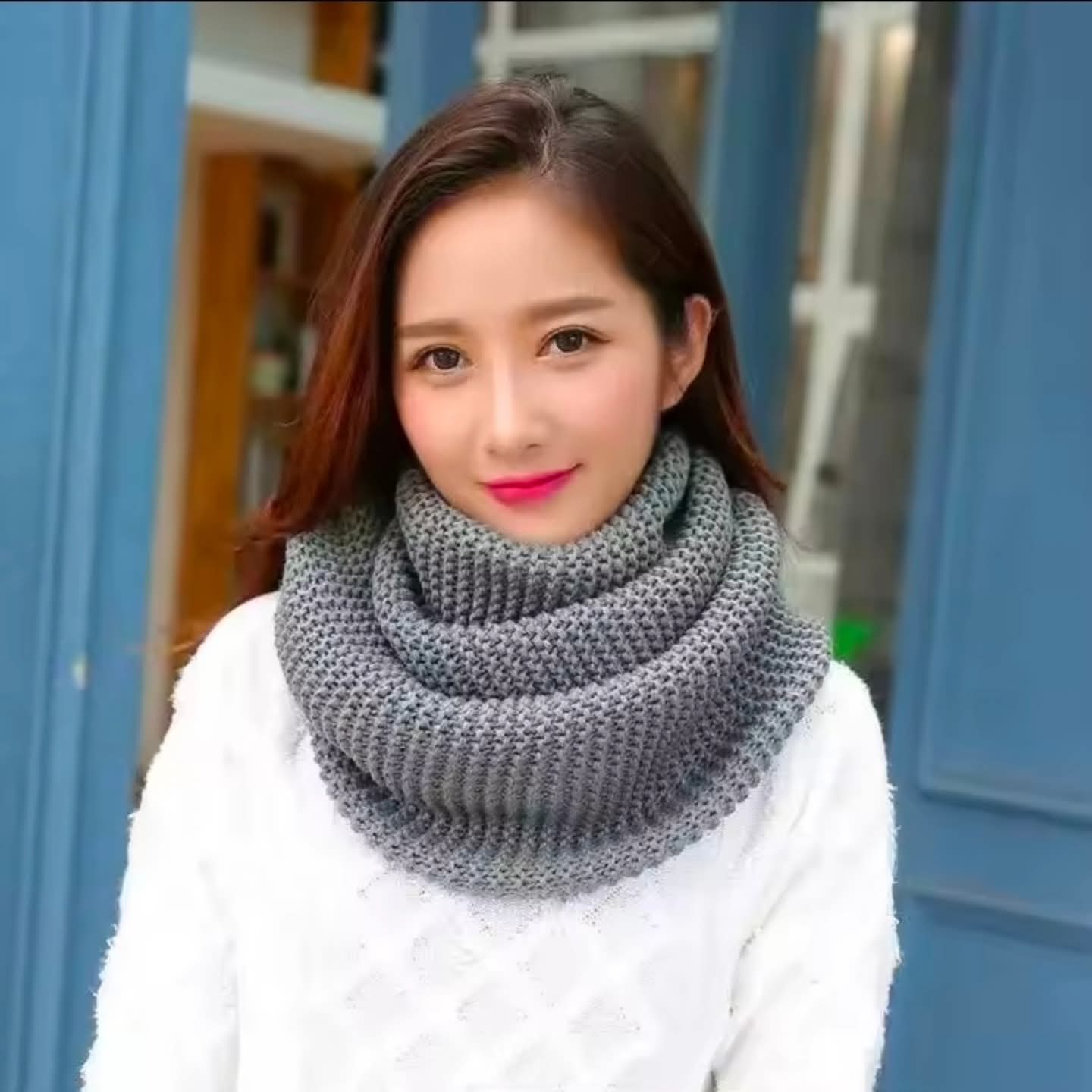 Warm Winter Knitted Scarf Gha