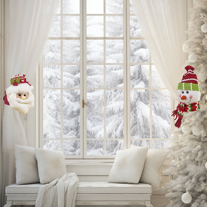 2Pcs Christmas Curtain Buckle Santa Claus Snowman Curtain Tie Back