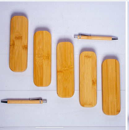 Wooden pen case with pen