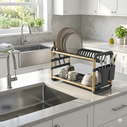 2 Tier Aluminium Dish Drying Rack