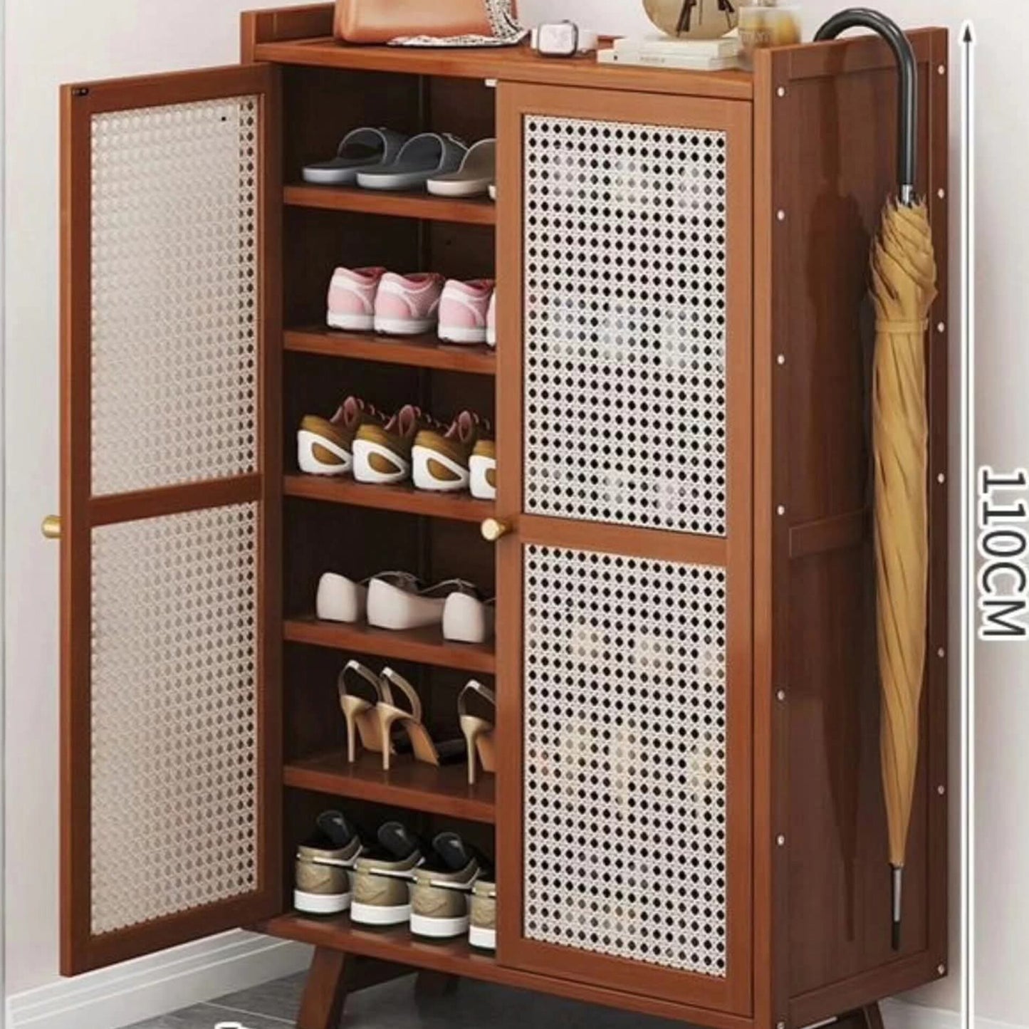 Wooden bamboo shoe rack  storage cabinet gha