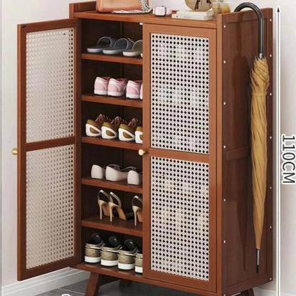 Wooden bamboo shoe rack  storage cabinet gha