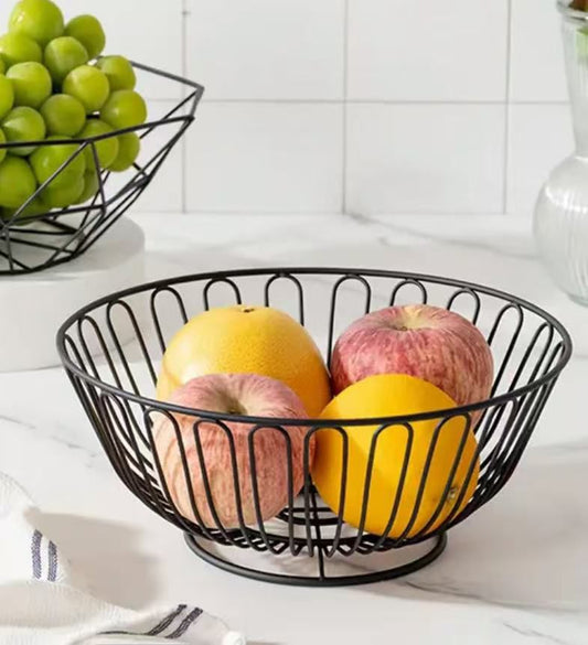 Round metal fruit basket