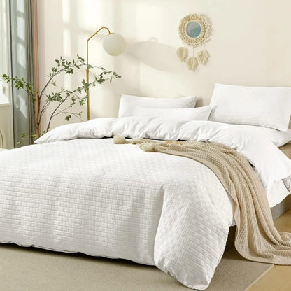 Waffle weaving soft cotton duvet cover