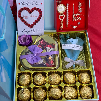Valentine Jewelry and Chocolate Accessory Gift Set