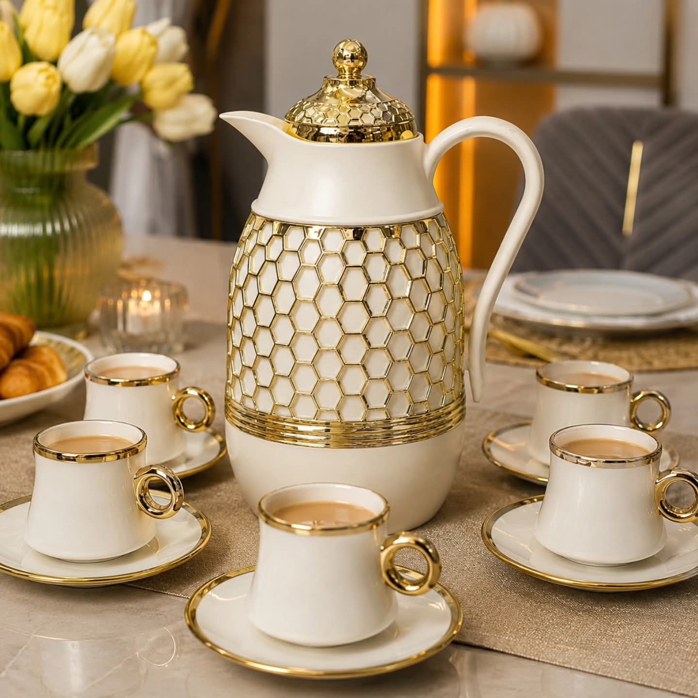 13Pc Tea Mugs Flask  Set