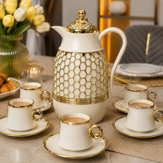 13Pc Tea Mugs Flask  Set