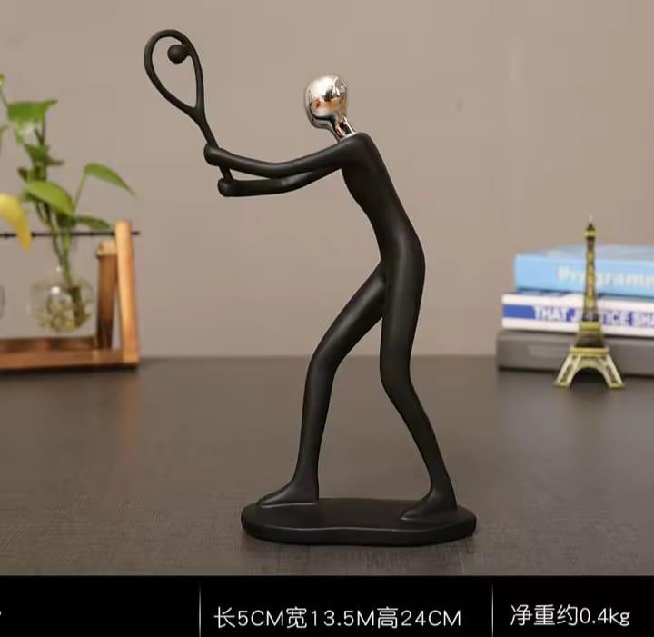 Tennis sculpture ceramic decor piece