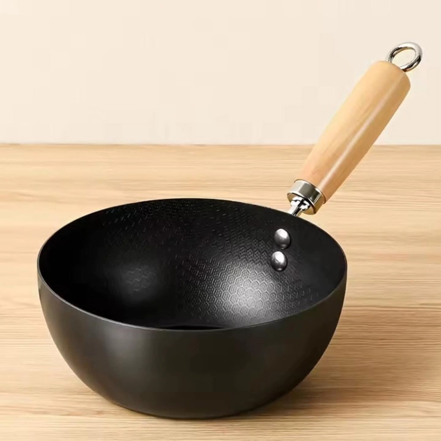 Coated deep frying pan without lid