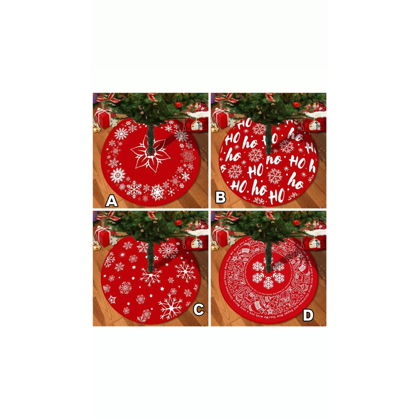 Red christmas tree skirt