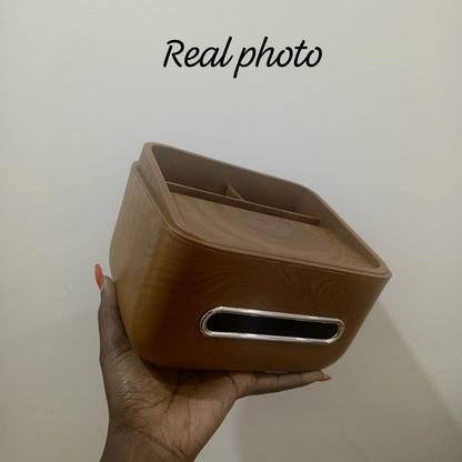Wood Grain Tissue Holder Storage