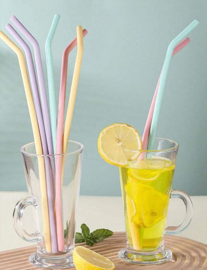 4pcs Reusable silicone straws