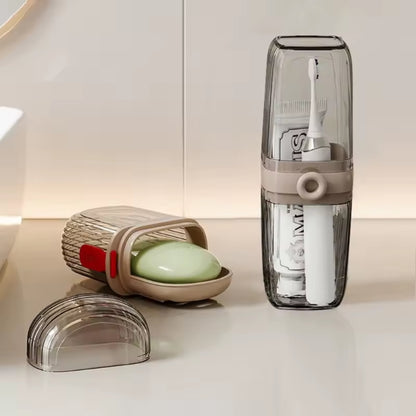 2in 1  Travel toothbrush  soap holder case set