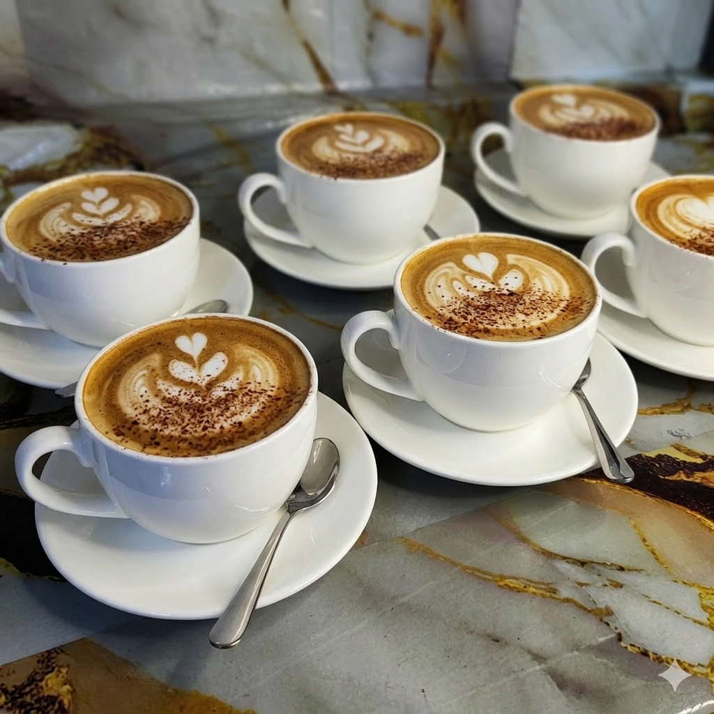 12pc Cappuccino cups and saucers