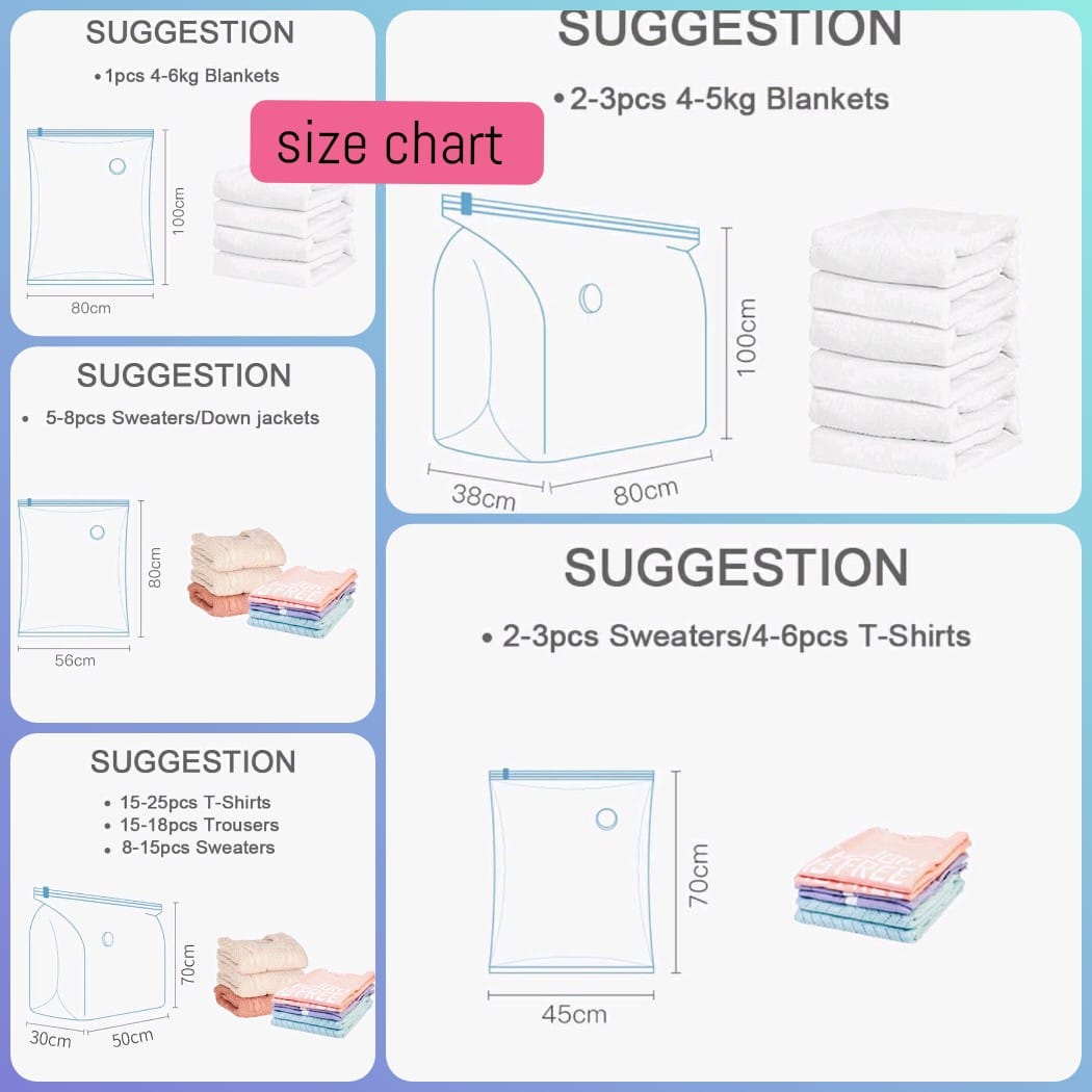 5Pc Duvet Clothes Compression Bags