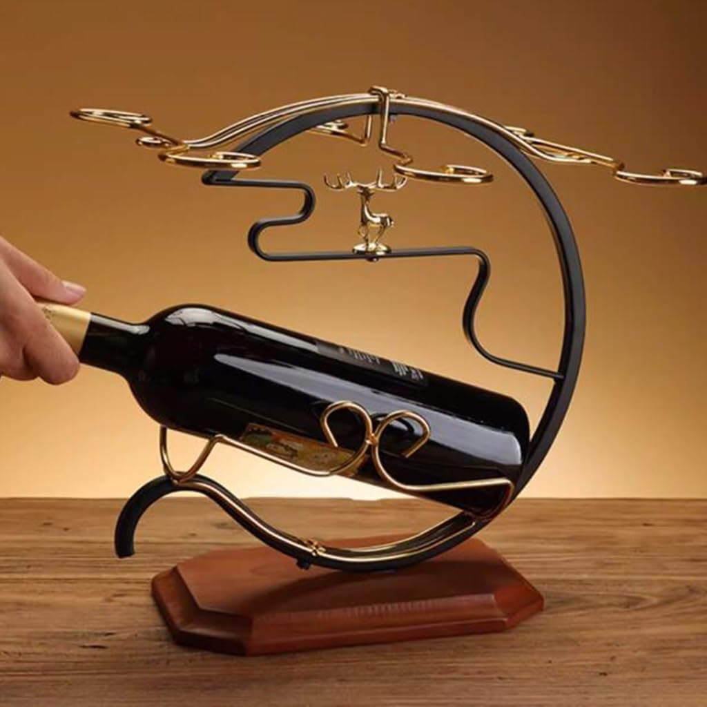Golden deer wine set rack