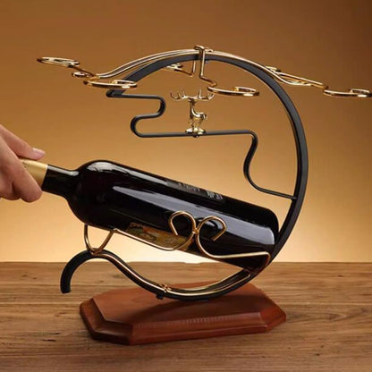 Golden deer wine set rack