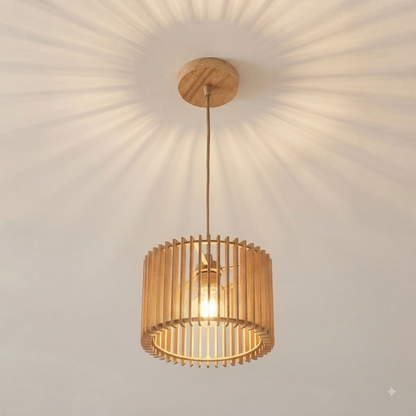 Cylindrical Wood Pendant Lamp PL WD25-30