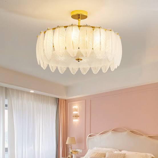 White Feather Ceiling Light