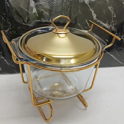 4 Litre Glass Chafing Dish Soup Pot