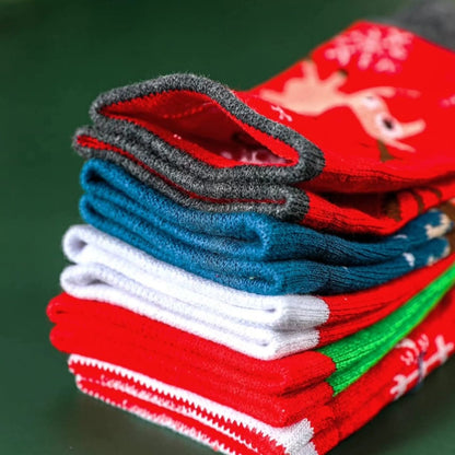 5 Pieces Christmas Themed Woolen Socks Pack