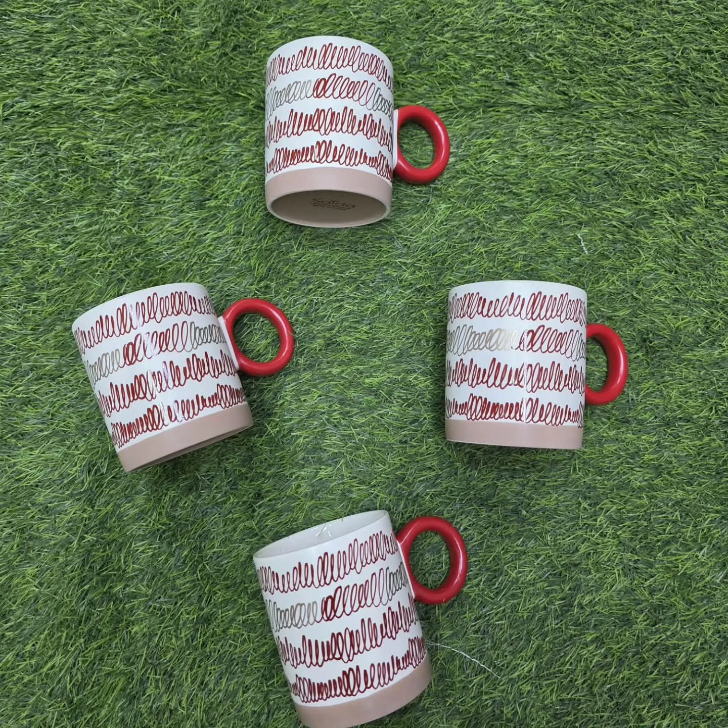 6pcs printed porcelain ceramic mugs
