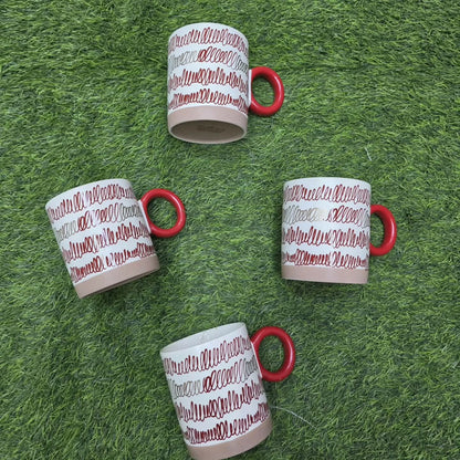 6pcs printed porcelain ceramic mugs