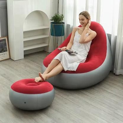 Inflatable sofa with foot rest