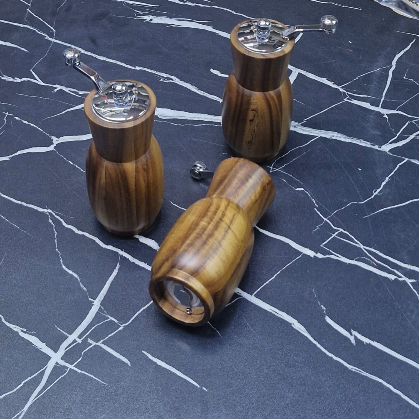 Acacia Wood Salt and Pepper Grinder Set