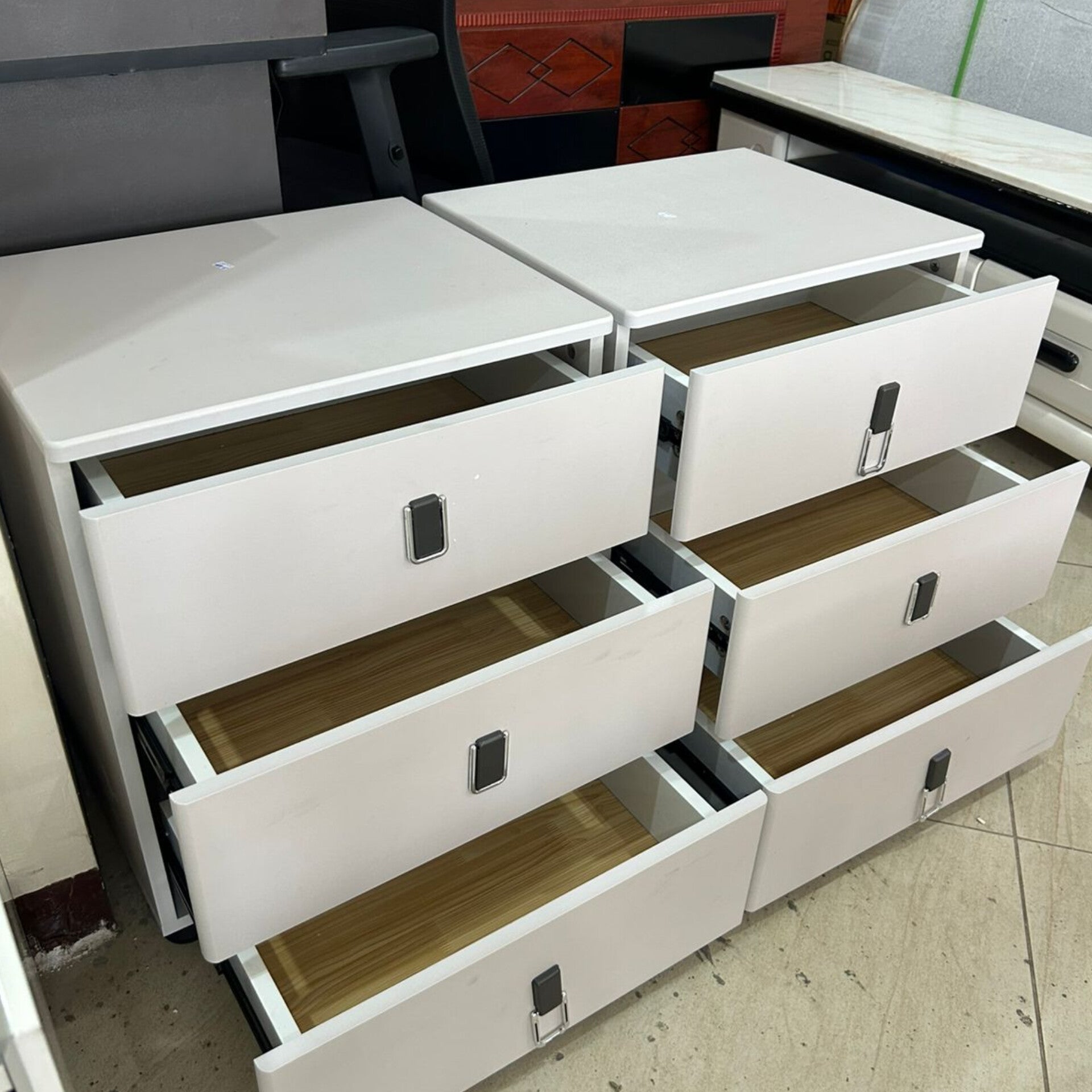 Three Drawer Bedside Storage Cabinet
