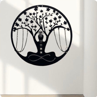 Tree of Life Yoga Meditation Metal Wall Decor Gha