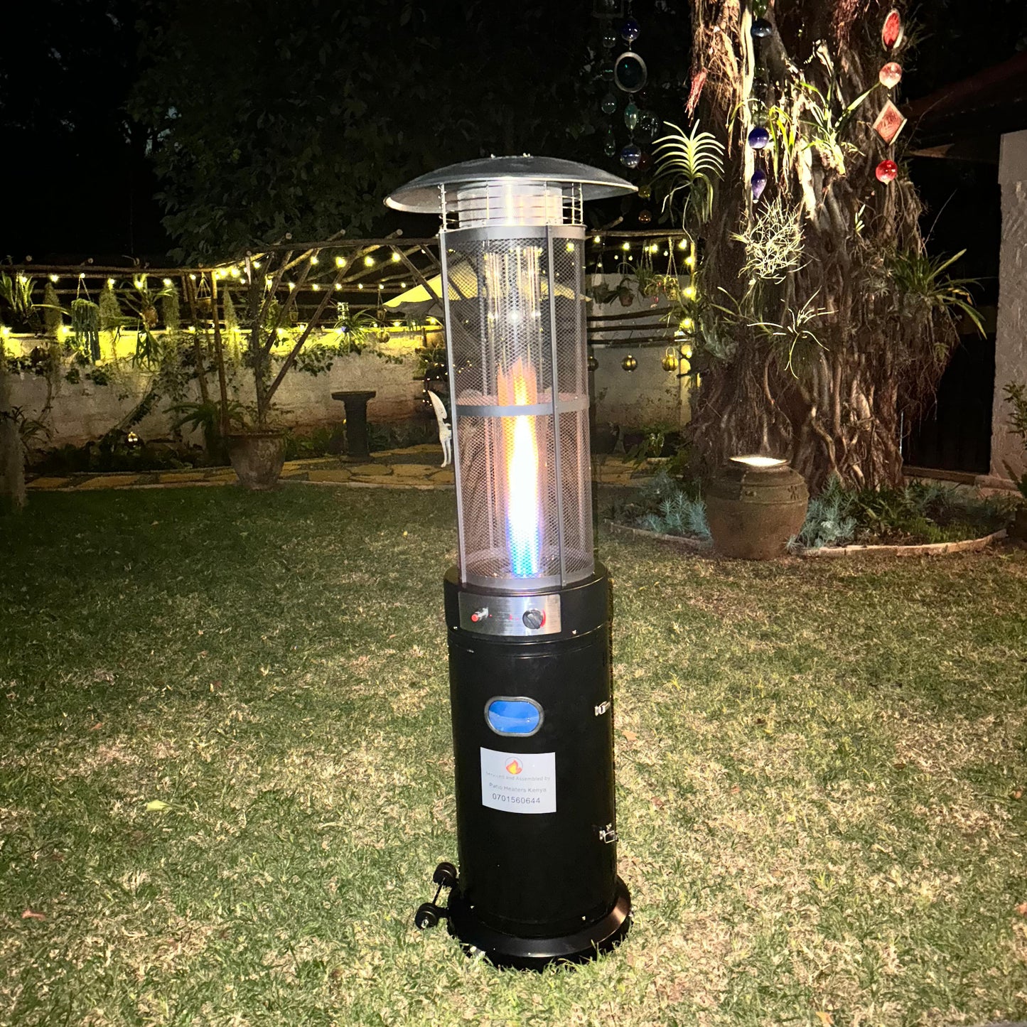 Cylindrical patio gas heater