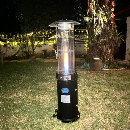Cylindrical patio gas heater