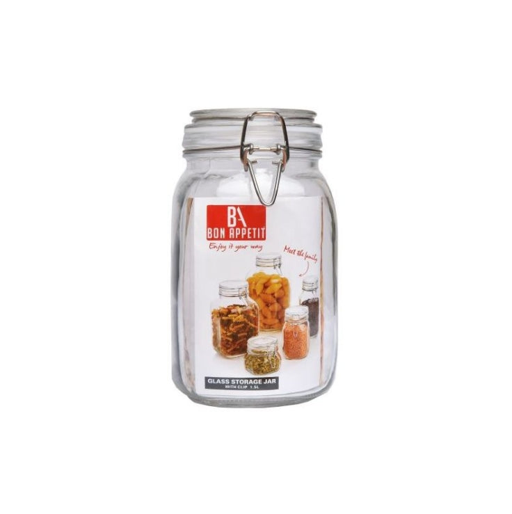 HM-BA25  BA Glass Jar 1.5L with Clip Locks