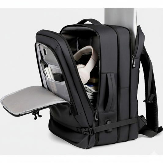 Black expandable travel bag