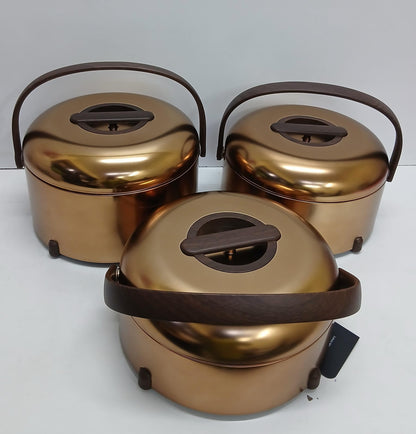 3pcs Round Insulated Hotpot Food Warmers Set