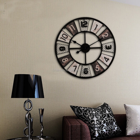 Quartz metal wall clock