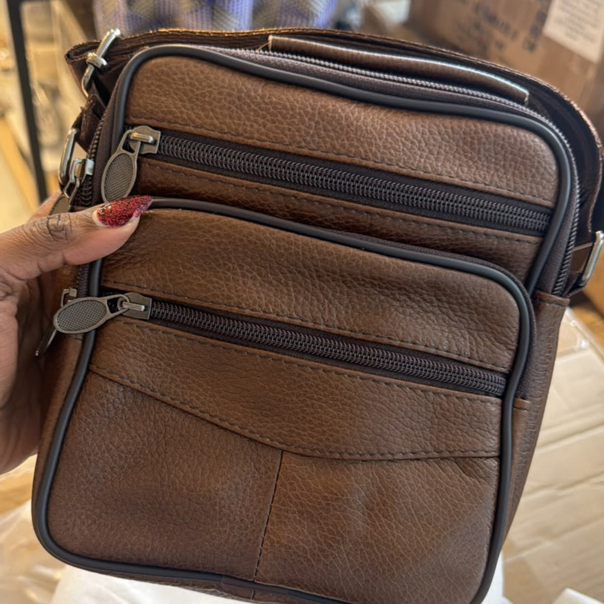 Unisex Leather Crossbody Shoulder Bag Gha