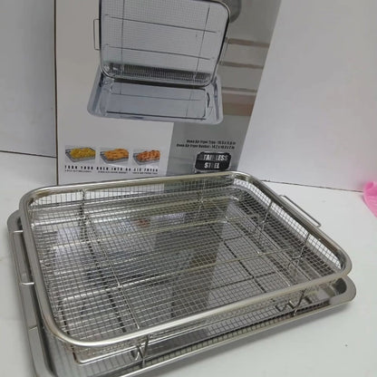 Stainless Steel Grill Basket with Tray