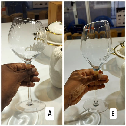 6pc Slanted ribbed wine glasses gha