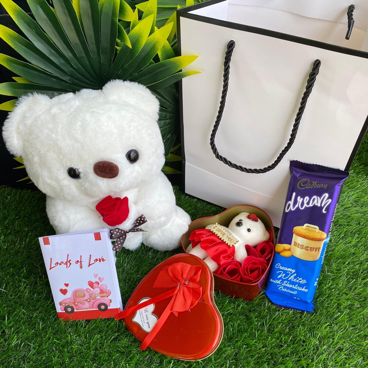 Valentine Teddy Bear and Chocolate Gift Set
