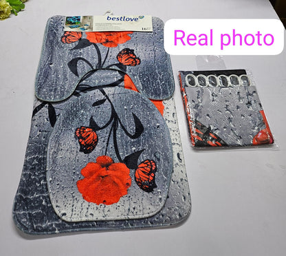 4 in 1 Bathroom woolen mats
