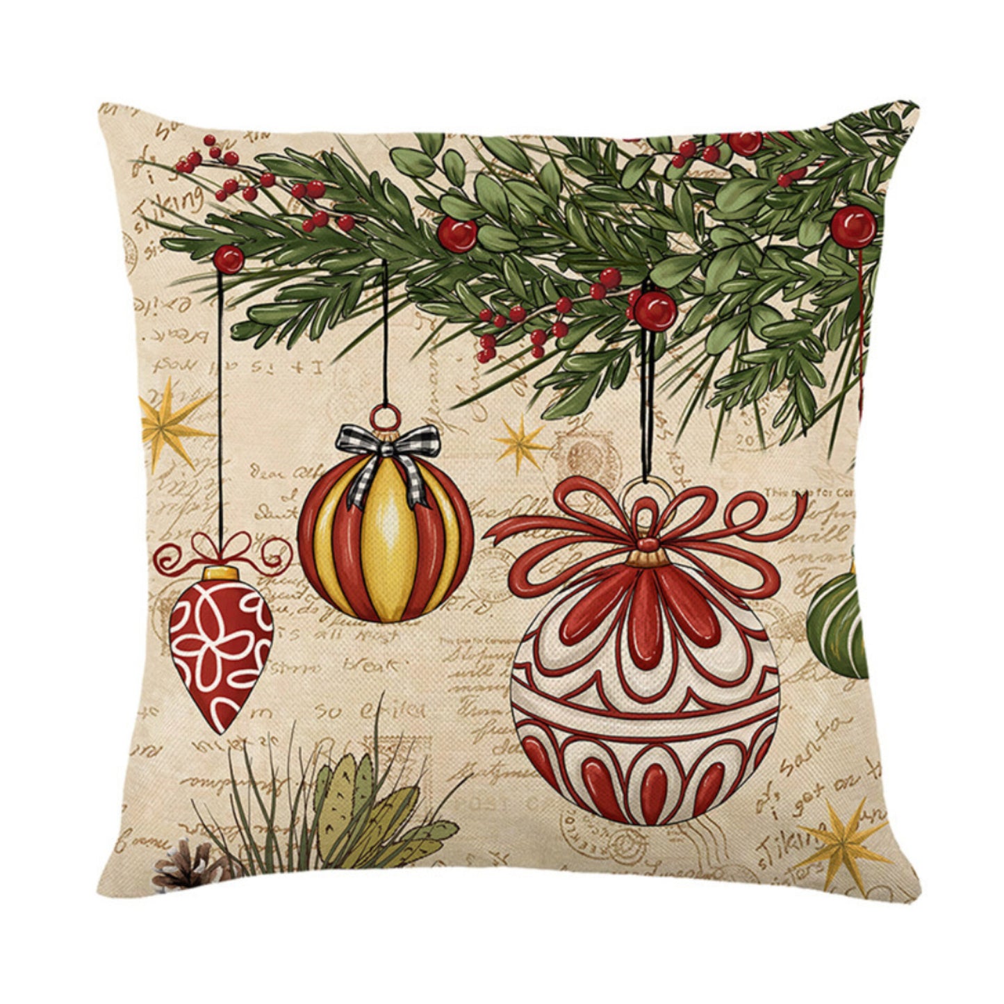 Christmas themed Linen Throw pillow cases