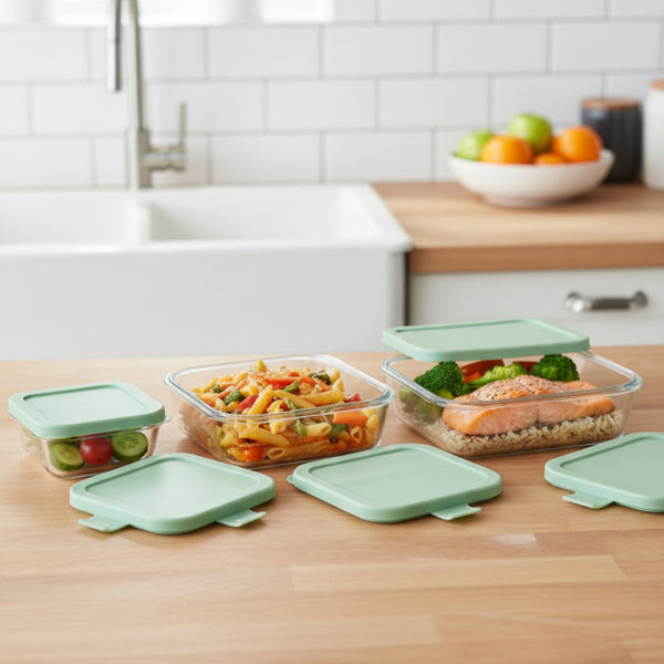 3pcs Good grade glass lunch box
