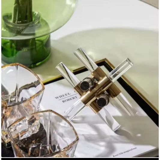 Acrylic metal abstract cube figutines