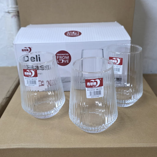 6Pc Ribbed glasses