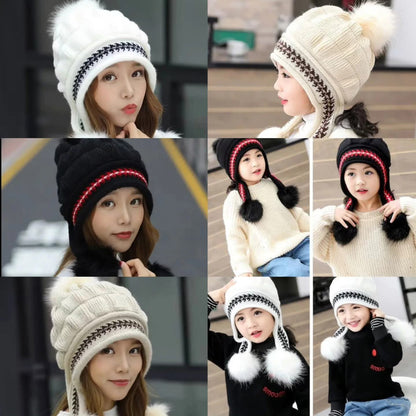 Winter knit pull over hat