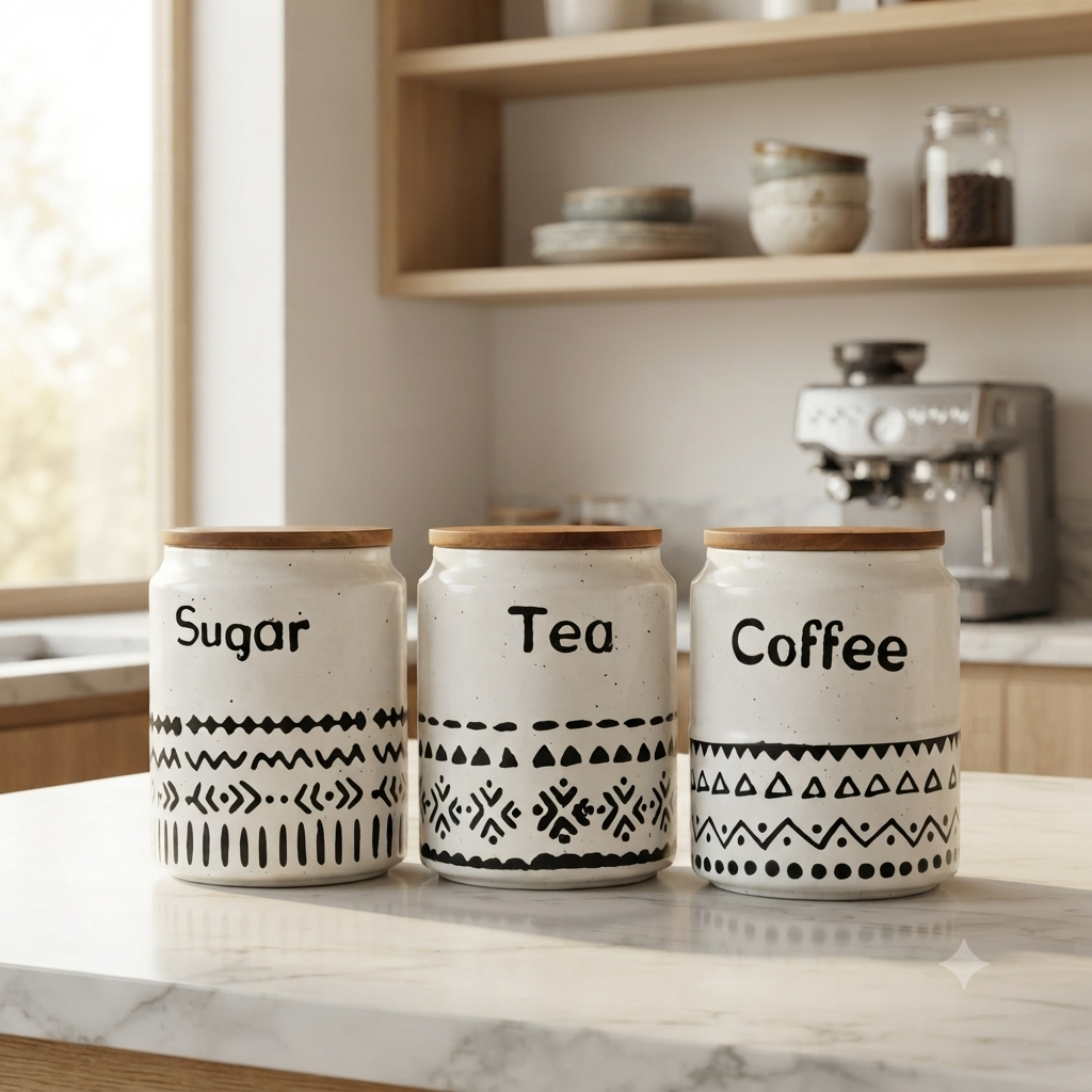 3Pcs Ceramic Canister Set