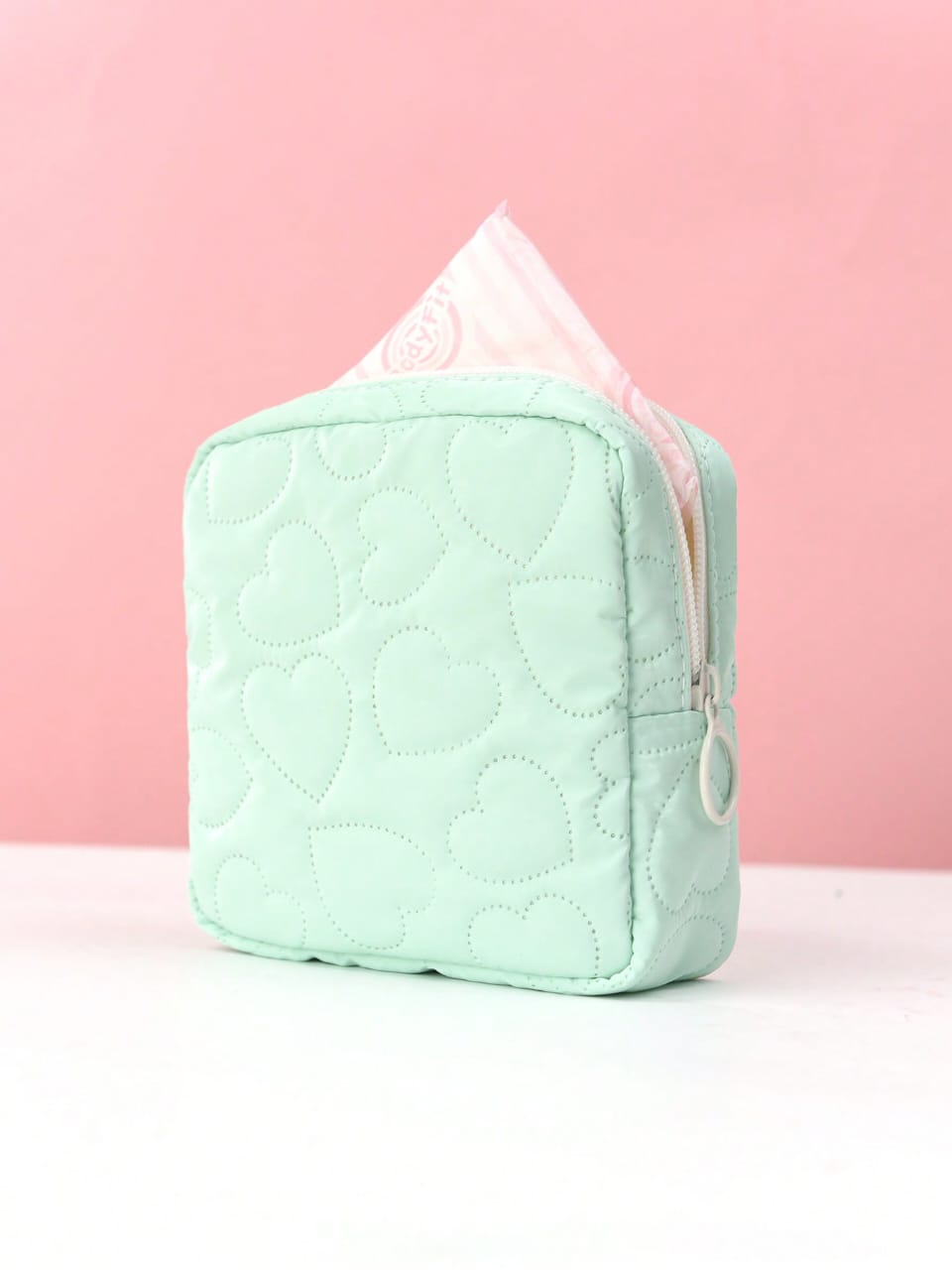 Candy color square glossy cosmetic bag